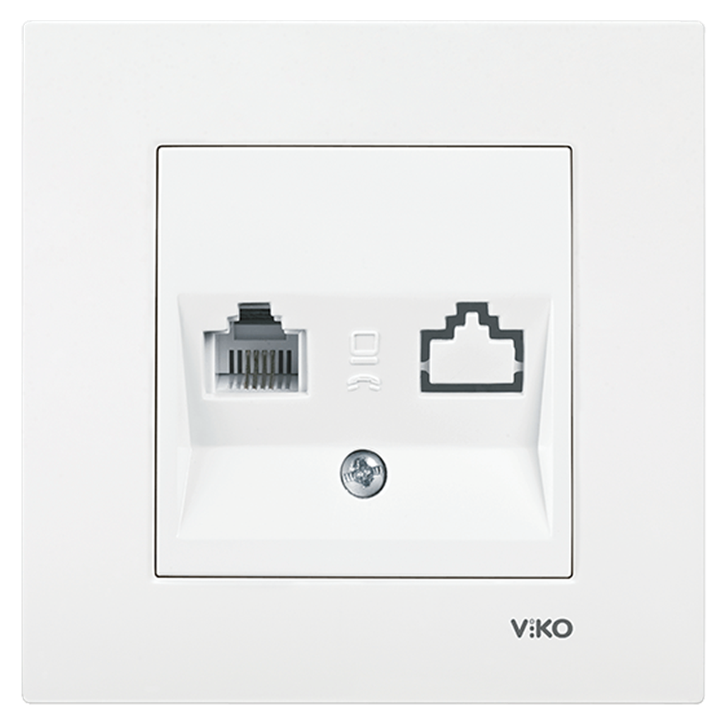 Viko Karre/Meridian Nümeris Telefon (RJ11) Prizi Beyaz (Çerçevesiz)