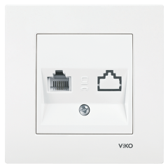 Viko Karre/Meridian Nümeris Telefon (RJ11) Prizi Beyaz (Çerçevesiz)