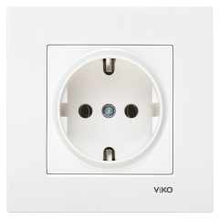Viko Karre/Meridan Topraklı Priz Beyaz (Çerçevesiz)