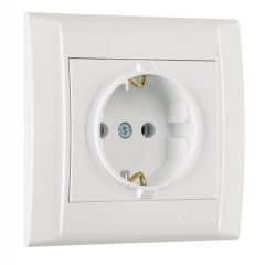 Makel Defne Topraklı Priz Beyaz (Çerçevesiz)