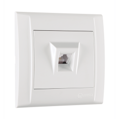 Makel Defne Nümeris Telefon (RJ11) Prizi Beyaz (Çerçevesiz)