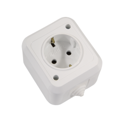 Makel Sıva Üstü Nemliyer Topraklı Priz Beyaz IP44