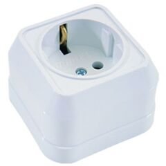 Makel Sıva Üstü Topraklı Priz Beyaz