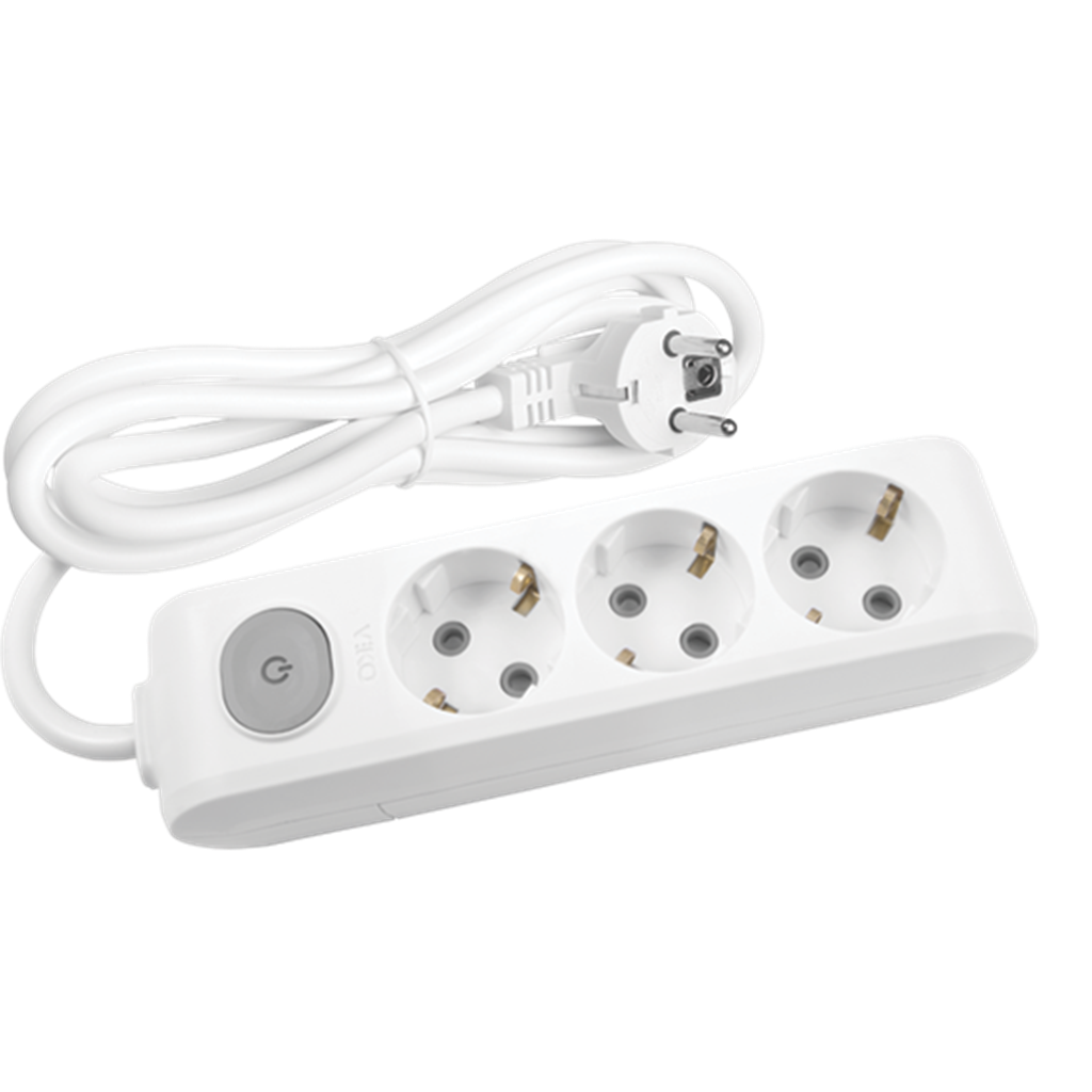 Viko Multi-let Üçlü 3 Metre Anahtarlı Priz Topraklı Beyaz