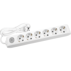 Viko Multi-let Altılı 3 Metre Anahtarlı Priz Topraklı Beyaz