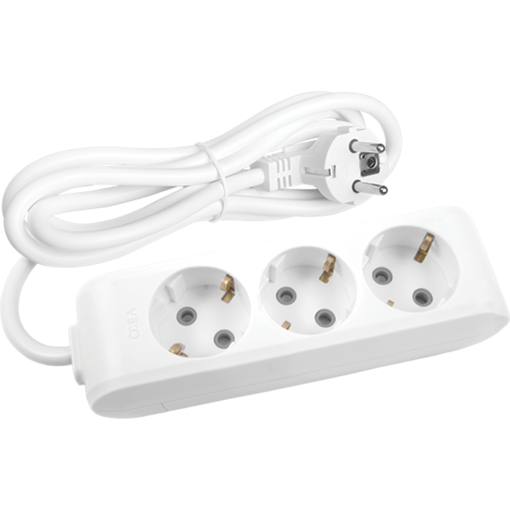 Viko Multi-let Üçlü 5 Metre Priz Topraklı Beyaz