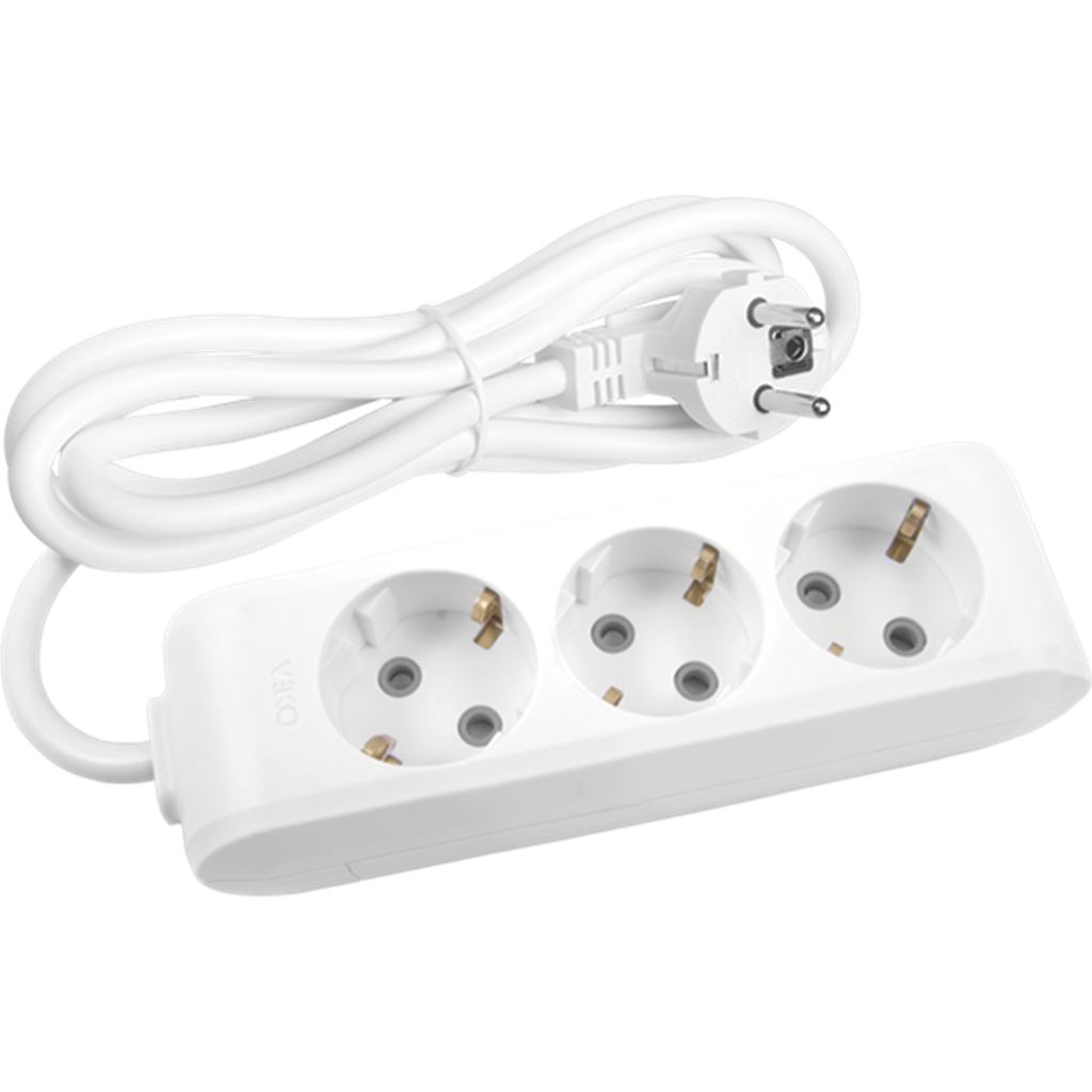 Viko Multi-let Üçlü 5 Metre Priz Topraklı Beyaz