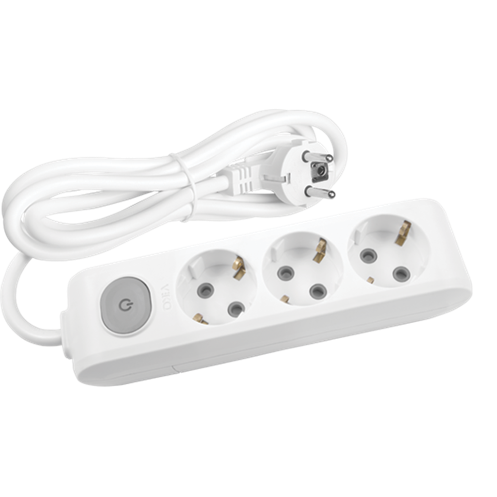 Viko Multi-let Üçlü 5 Metre Anahtarlı Priz Topraklı Beyaz