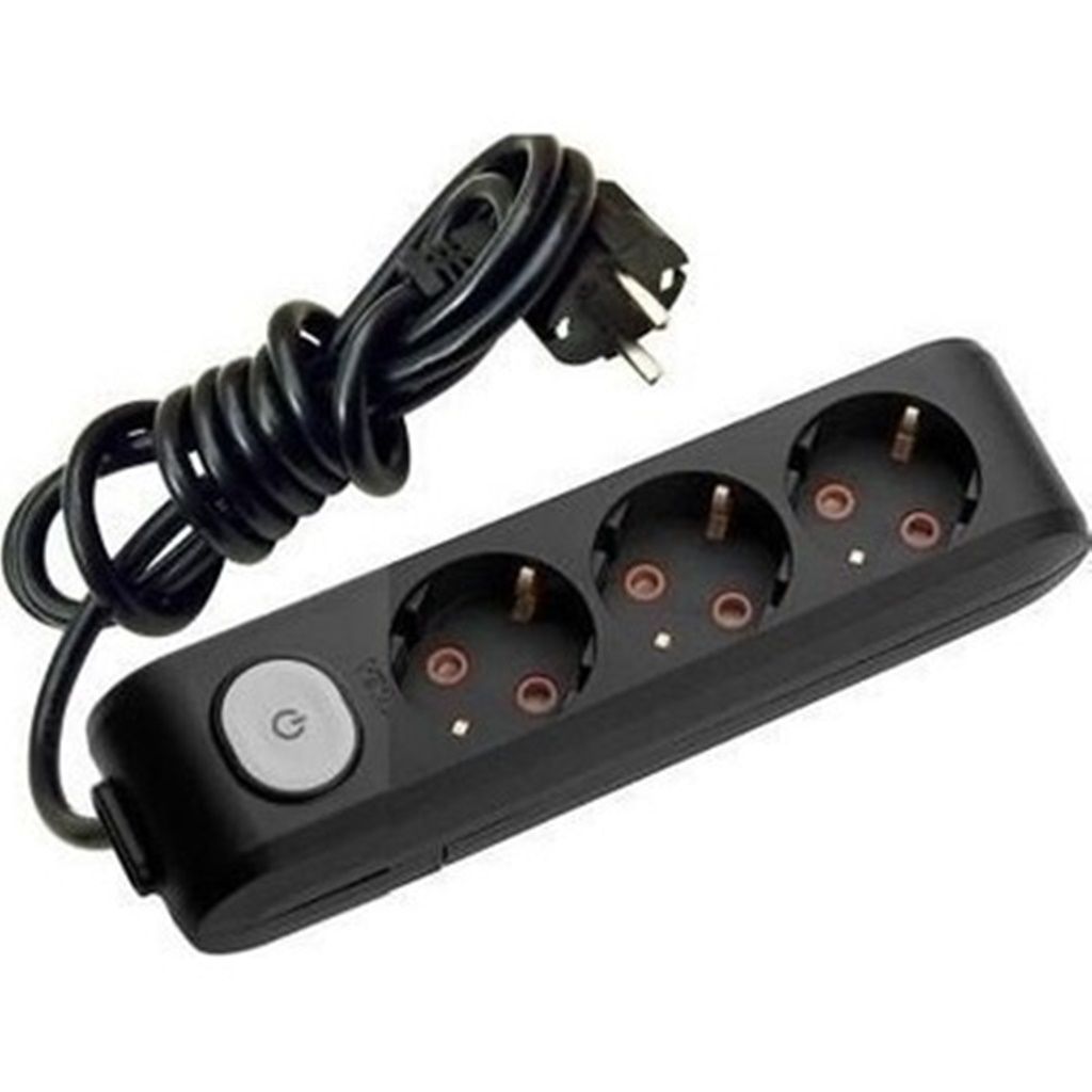Viko Multi-let Üçlü 5 Metre Anahtarlı Priz Topraklı Siyah