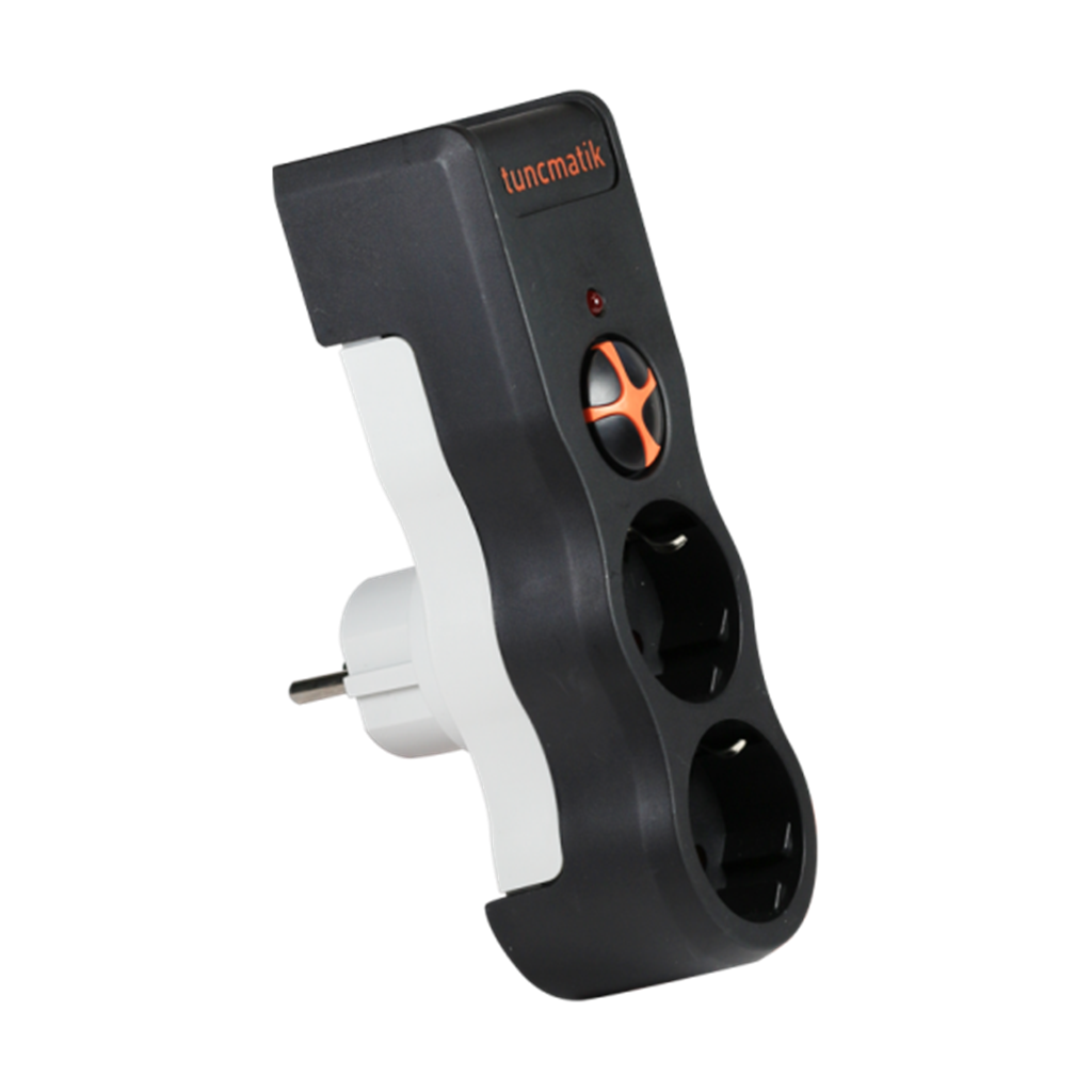 Tunçmatik 2li Powersurge Akım Korumalı Priz Siyah TSK5081