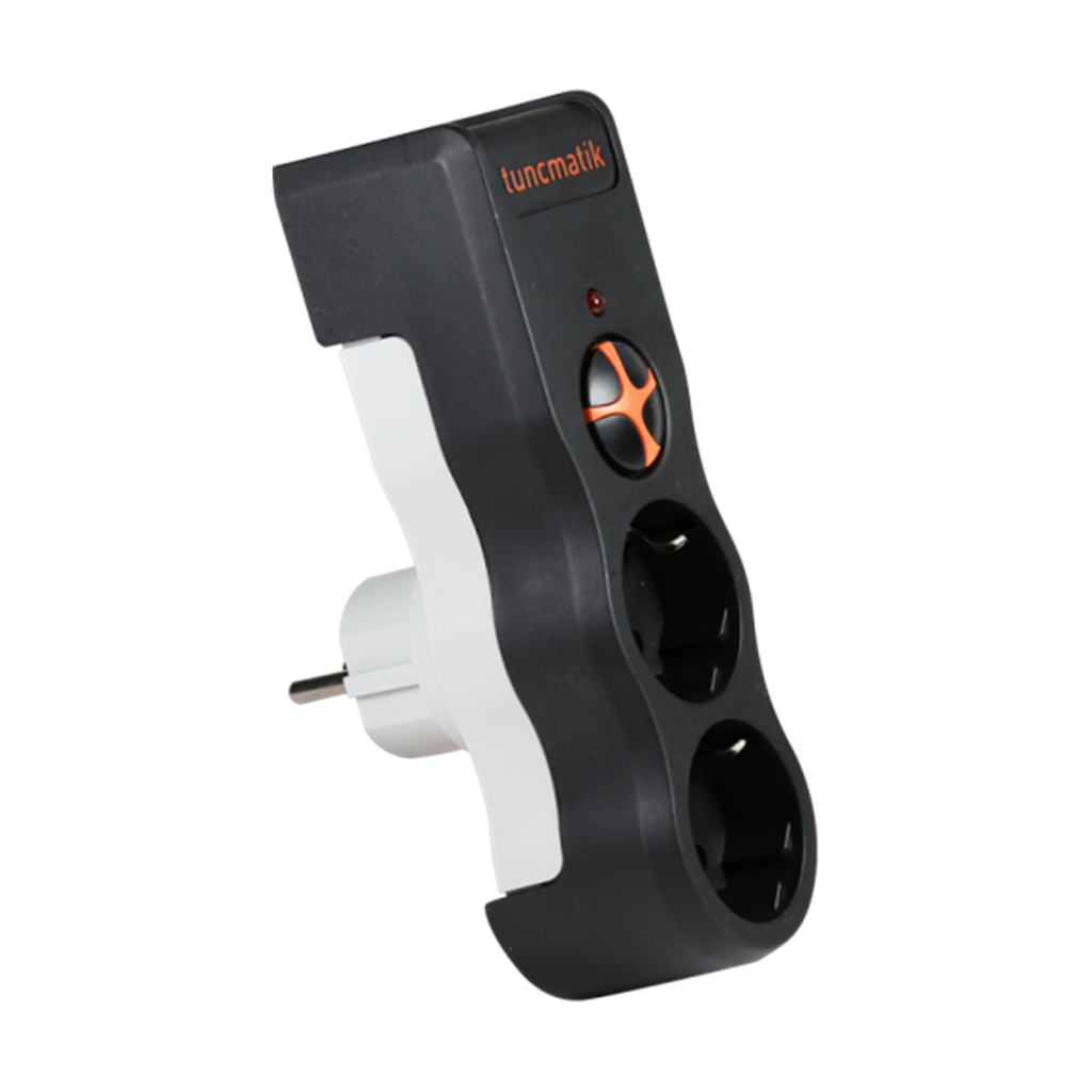 Tunçmatik 2li Powersurge Akım Korumalı Priz Siyah TSK19022