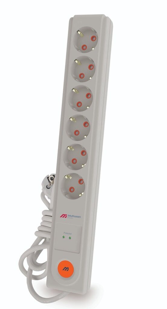 Mutlusan Ri-Tech Altılı Şok Korumalı Grup Priz (3X1.5 TTR 1.5 Mt)