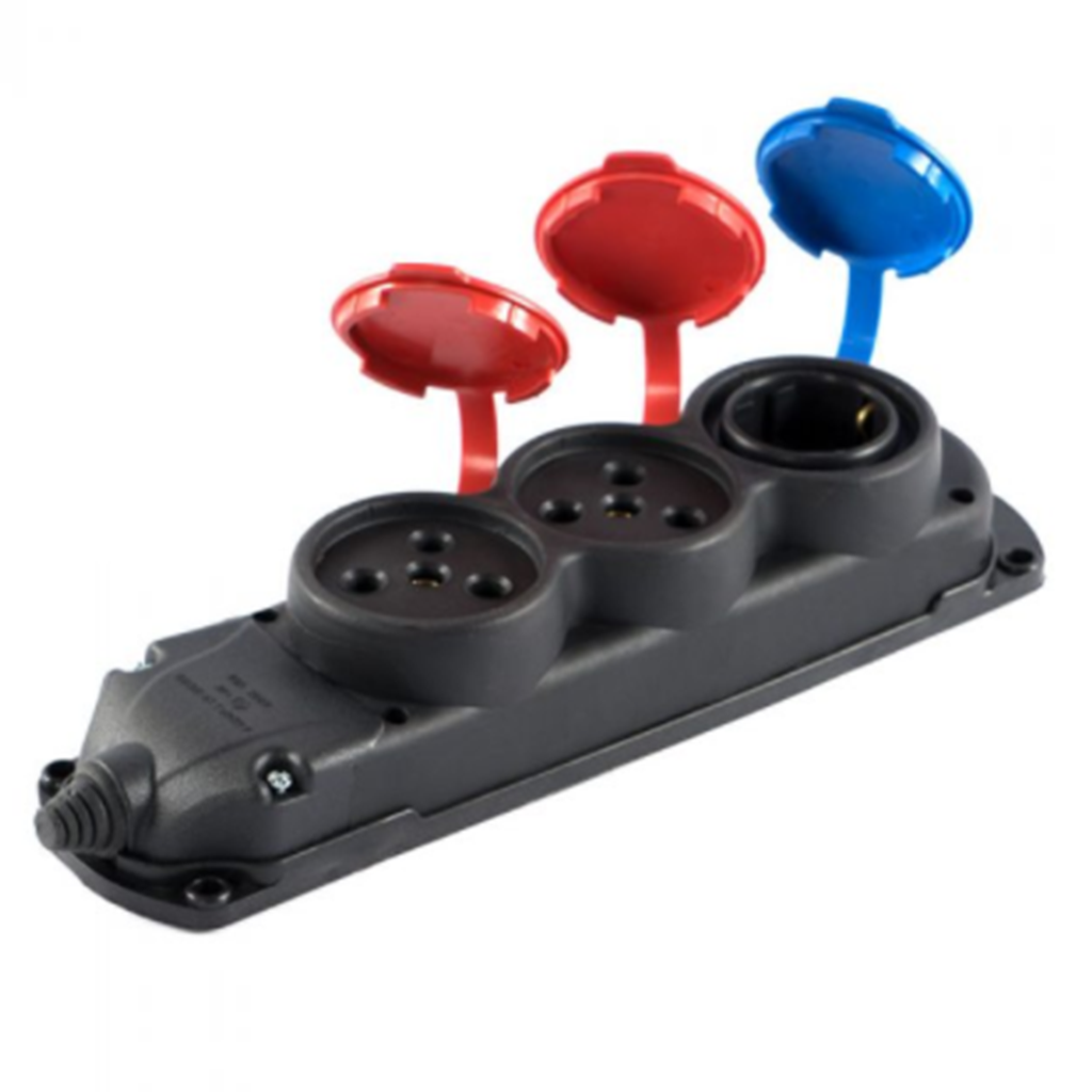 2 AD Trifaze + 1 AD Monofaze Kauçuk Grup Priz (2AD 3X25A + 1AD 1X16)