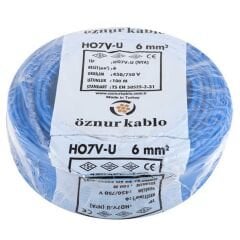 Öznur 6 MM Nya Kablo Mavi 450/750V ''H07V-U'' (100 Metre)