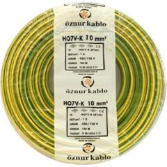 Öznur 10 MM Nya Kablo Sarı-Yeşil 450/750V ''H07V-R NYAÇ (100 Metre)