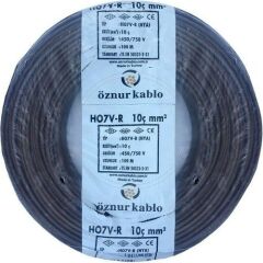 Öznur 10 MM Nya Kablo Siyah 450/750V ''H07V-R NYAÇ (100 Metre)