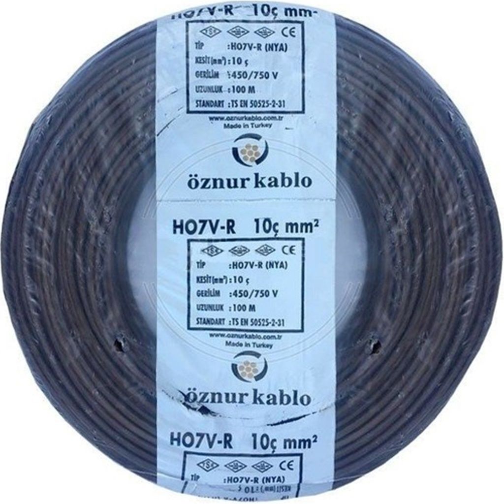 Öznur 10 MM Nya Kablo Kahverengi 450/750V ''H07V-R NYAÇ (100 Metre)