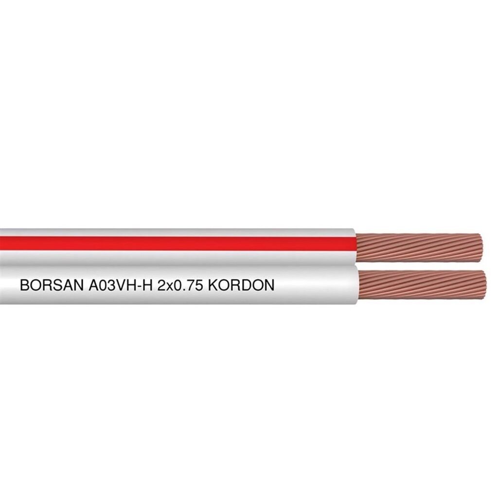 Borsan 2x0,75 Kordon Kablo - 100 Metre