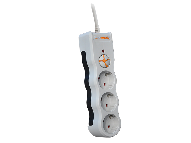 Tunçmatik 3lü 1050 J 1.5M Powersurge Akım Korumalı Priz Beyaz TSK19009