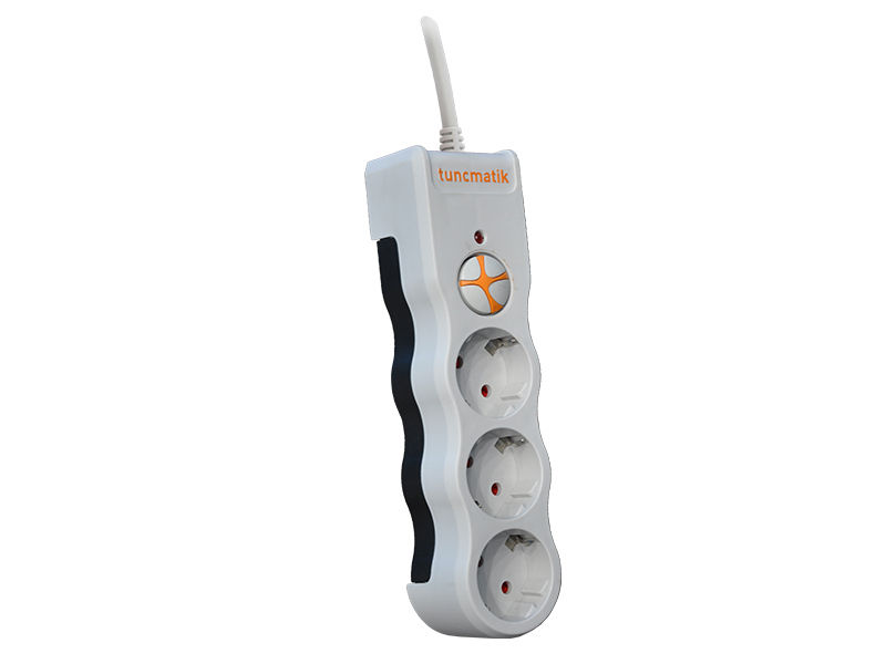 Tunçmatik 3lü 1050 J 1.5M Powersurge Akım Korumalı Priz Beyaz TSK19009