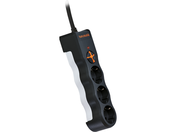 Tunçmatik 3lü 1050 J 1.5M Powersurge Akım Korumalı Priz Siyah TSK19010