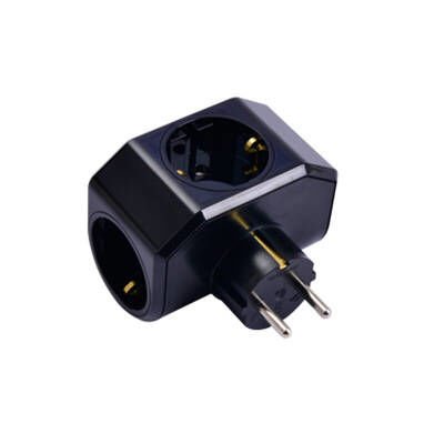 Viko Yonca Plus Siyah Üçlü Topraklı Priz