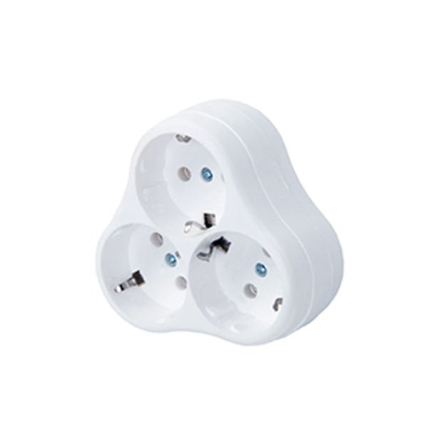 Üçlü Topraklı Priz Beyaz (Golyat)