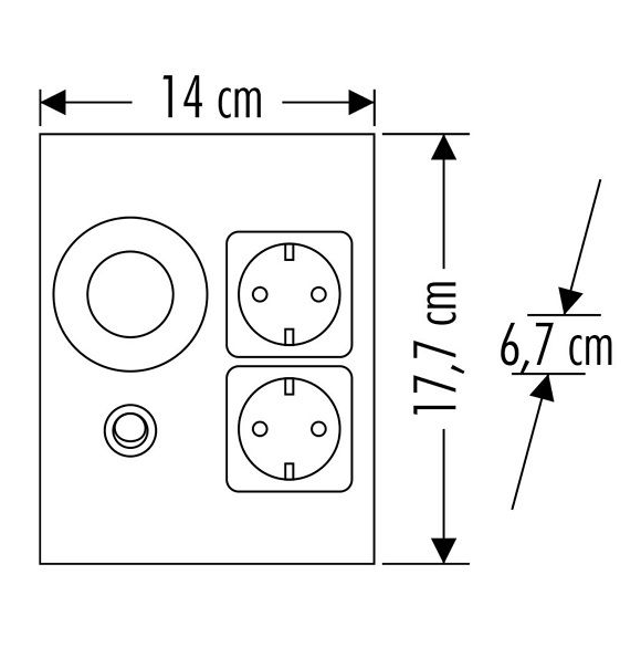 Cata CT-5109 Üçgen Tezgah Altı Priz (Beyaz Işık)
