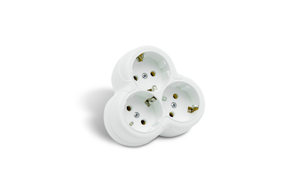 Borsan Üçlü Topraklı Priz Beyaz (Golyat)