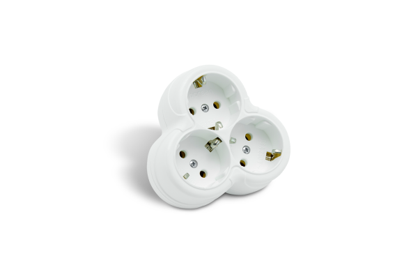 Borsan Üçlü Topraklı Priz Beyaz (Golyat)