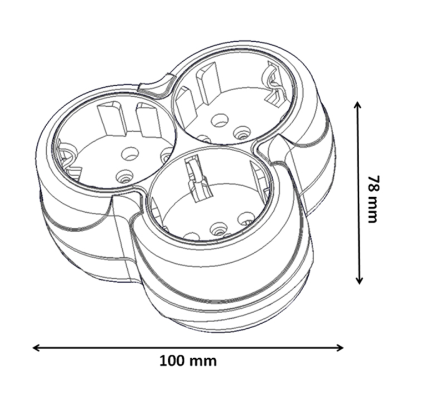 Borsan Üçlü Topraklı Priz Beyaz (Golyat)