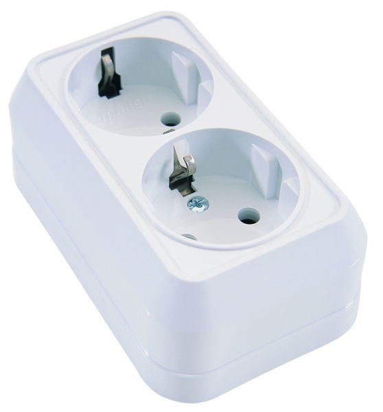 Makel Sıva Üstü İkili Topraklı Priz Beyaz