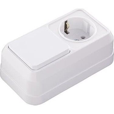 Makel Sıva Üstü Anahtar + Topraklı Priz Beyaz