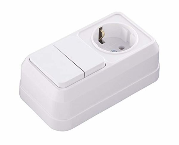 Makel Sıva Üstü Komitatör + Topraklı Priz Beyaz