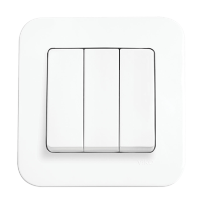 Viko Linnera/Rollina Üçlü Anahtar Beyaz (Çerçevesiz)