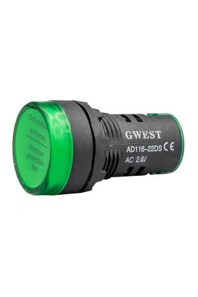 Gwest 22mm Sinyal Lambası 220V Yeşil