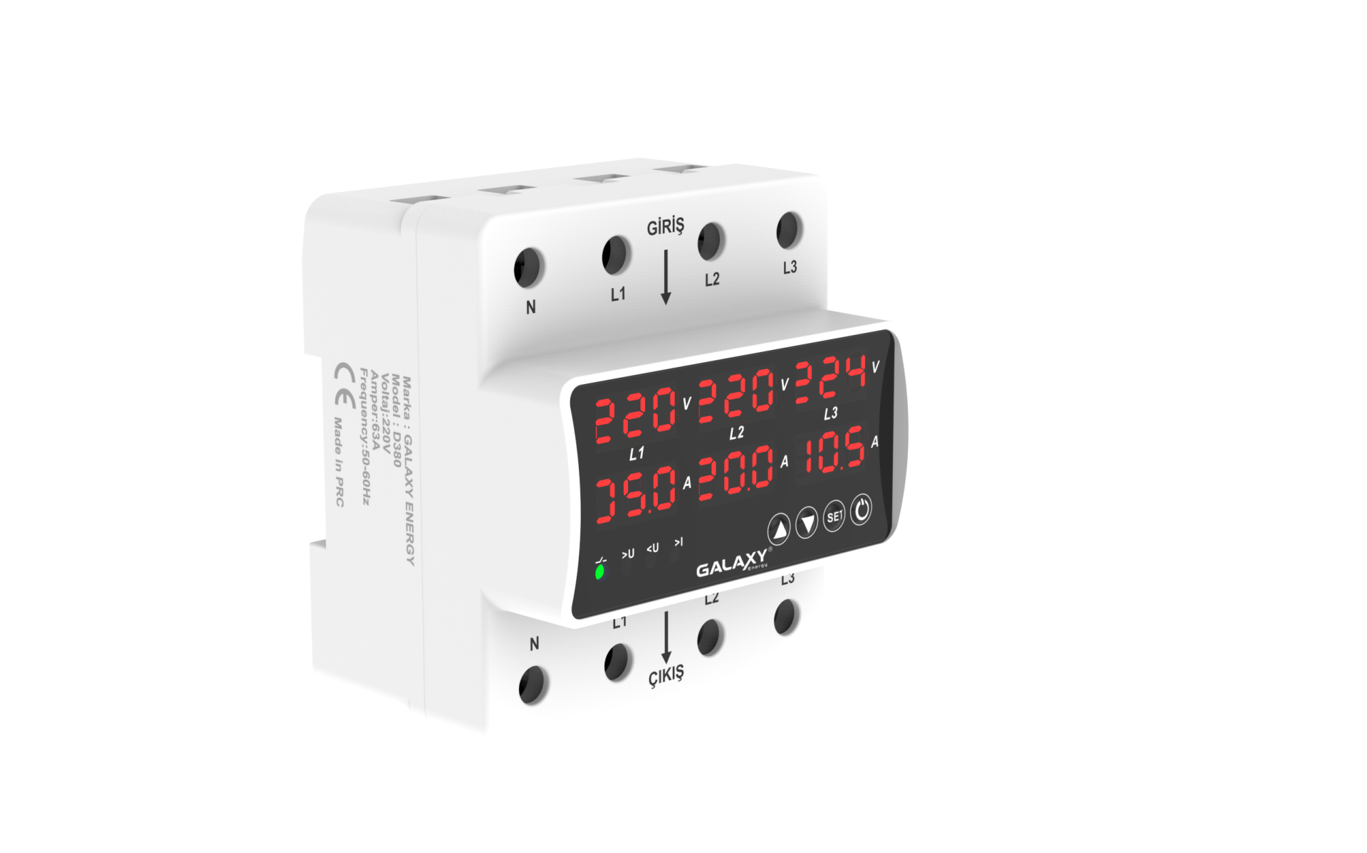 Galaxy Energy D380 Trifaze Voltaj Ve Akım Koruyucu