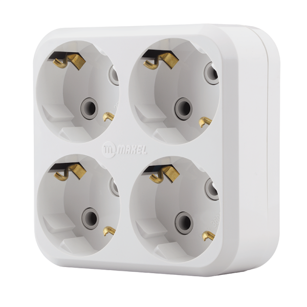 Makel Golyat Kare Tip 4'iü Topraklı Priz